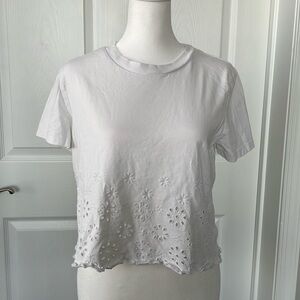 ZARA White Detailed Crop Top